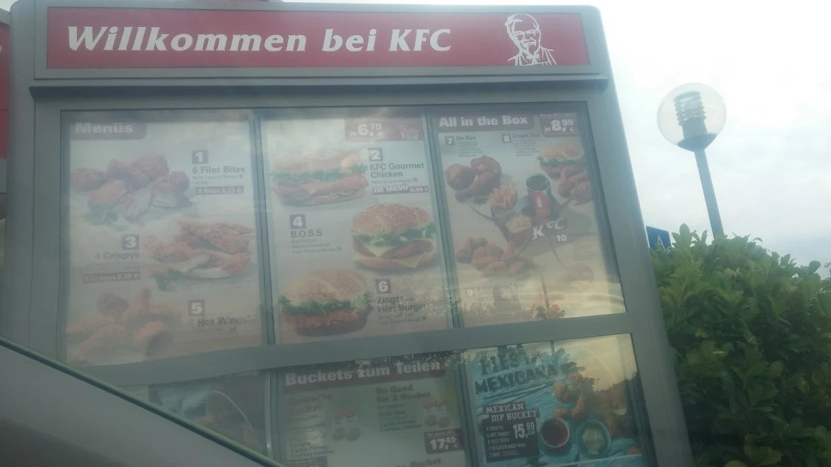 Speisekarte, Kentucky Fried Chicken
