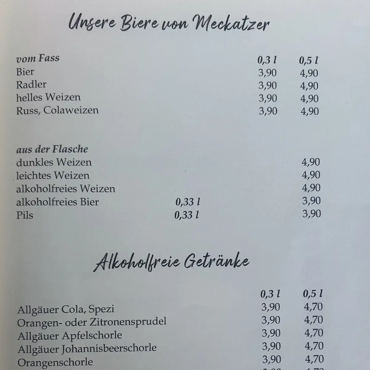 Speisekarte photo 1
