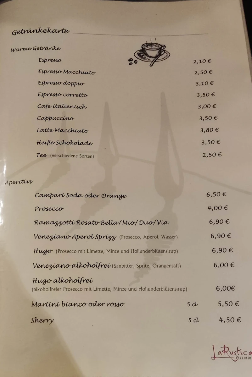 Speisekarte, La Rustica Pizzeria & Ristorante - Giampiero Pelli