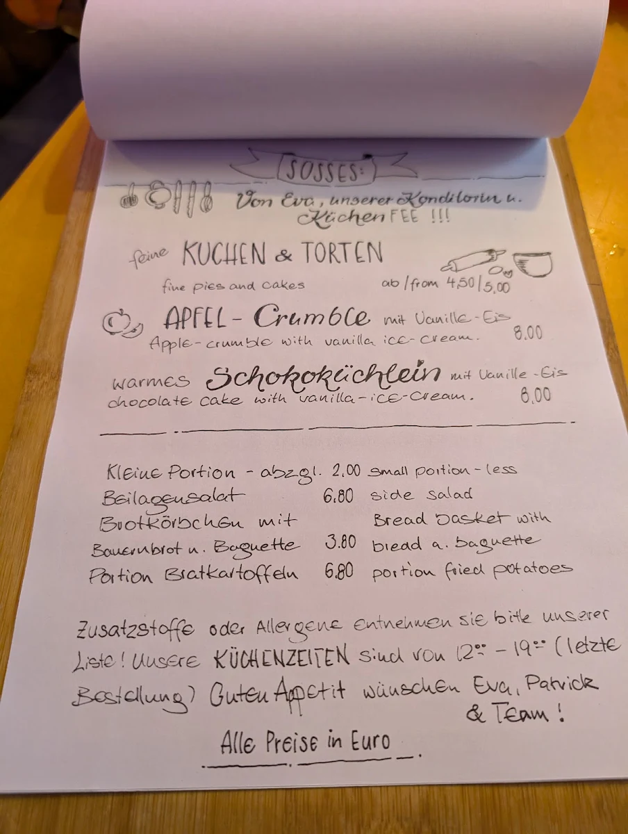 Speisekarte, Weingut Karl Heidrich