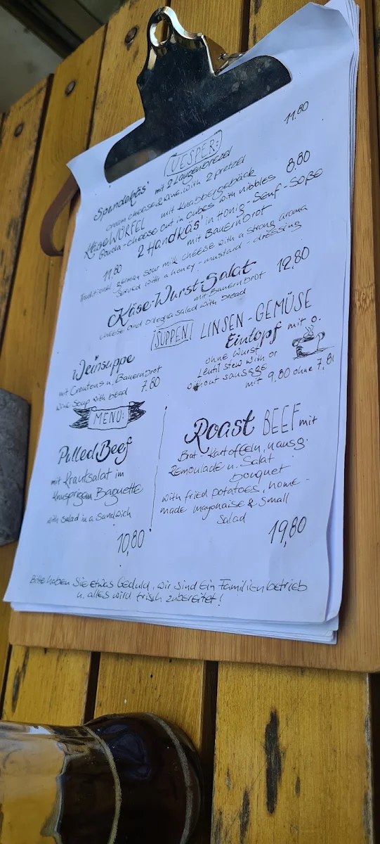 Speisekarte, Weingut Karl Heidrich