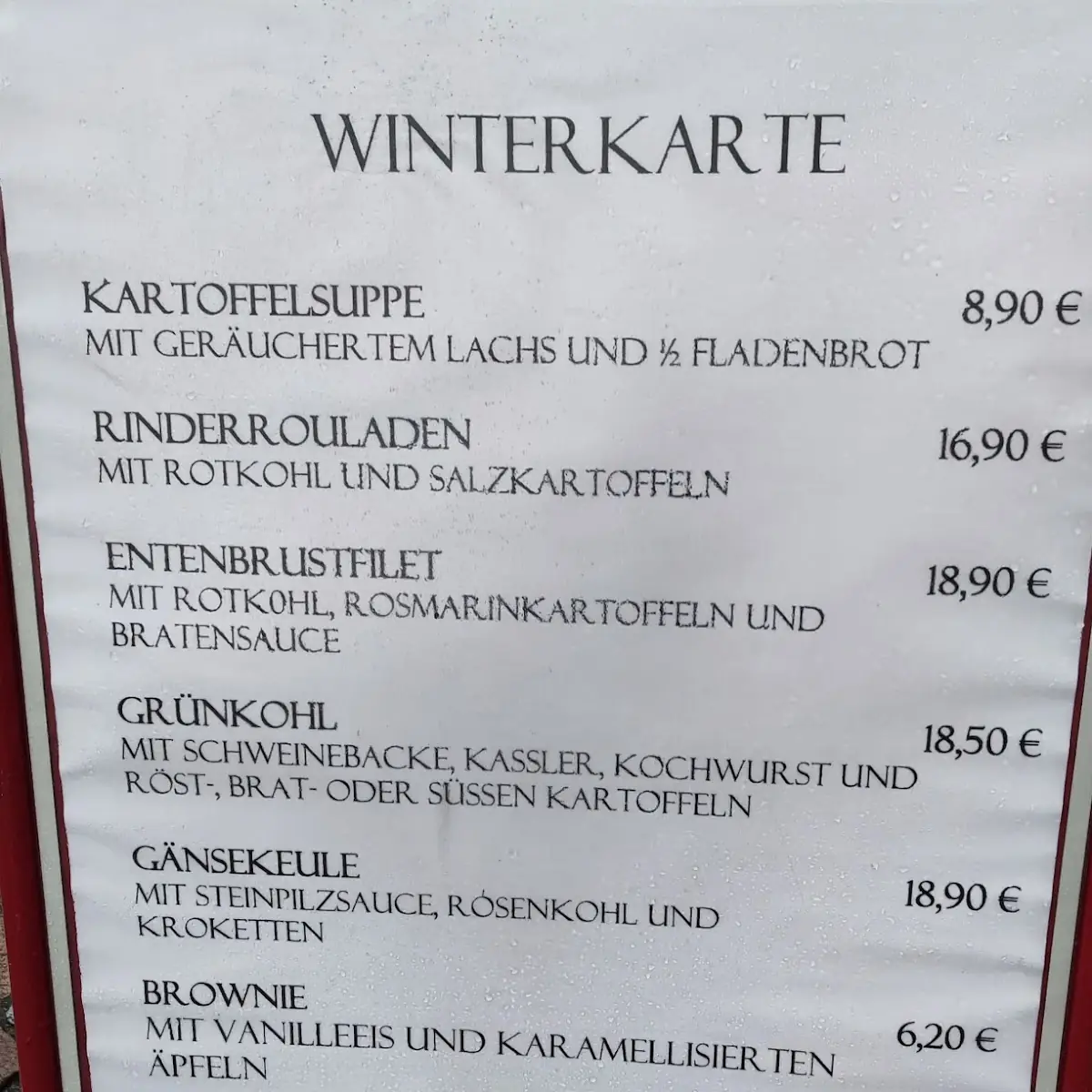 Speisekarte, Oblomow