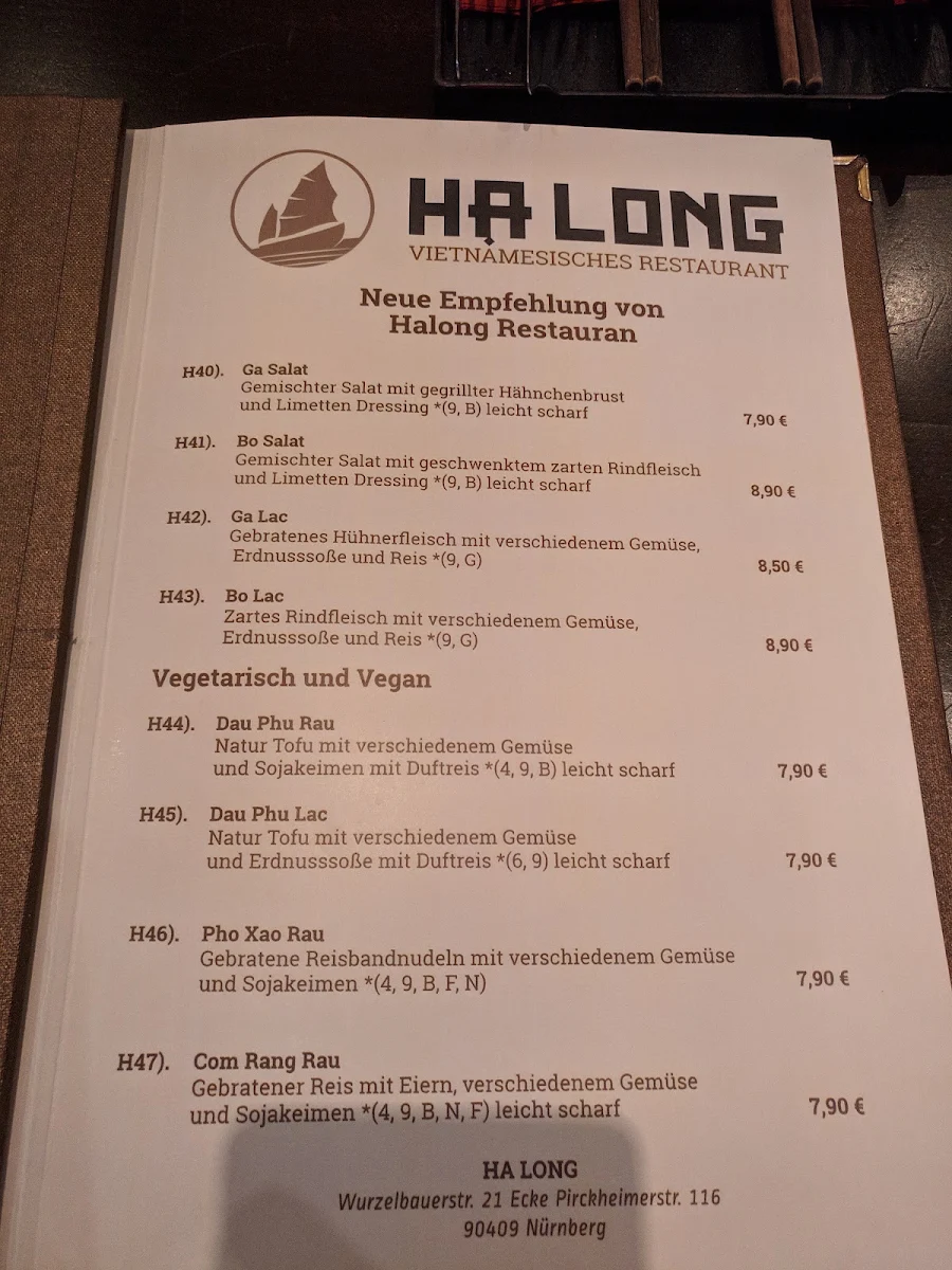 Speisekarte, Ha Long