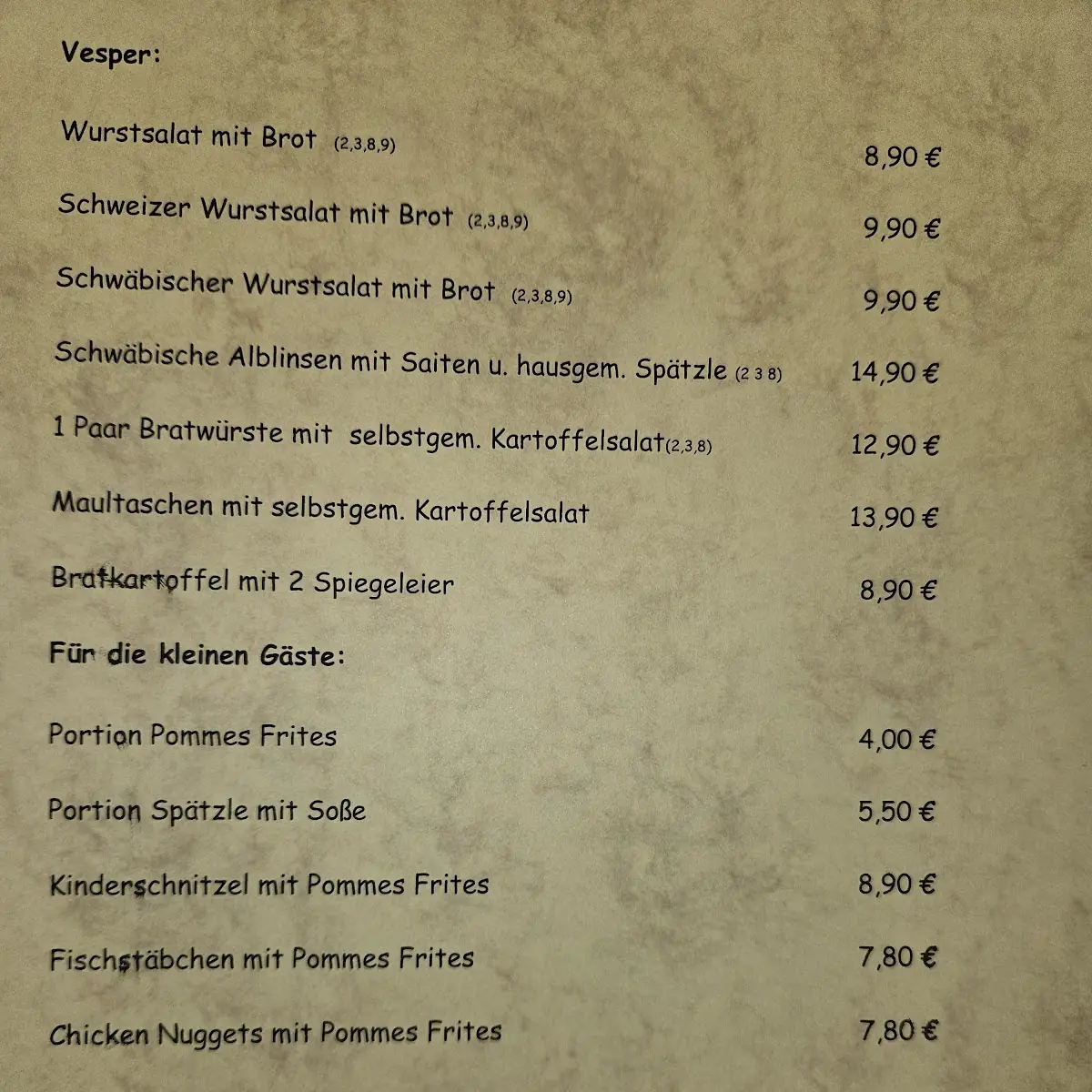 Speisekarte photo 2