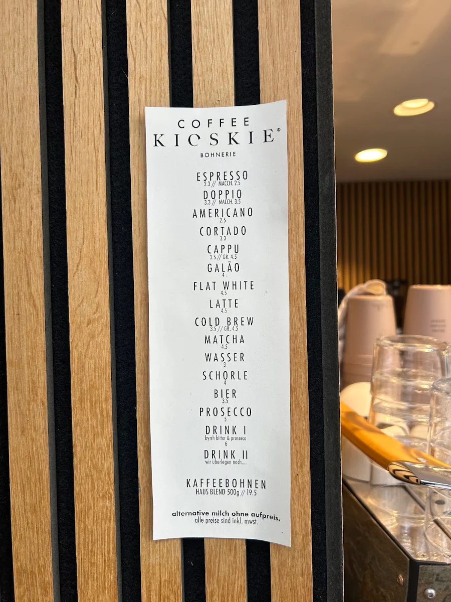 Speisekarte, KIOSKIE // SPECIALTY COFFEE