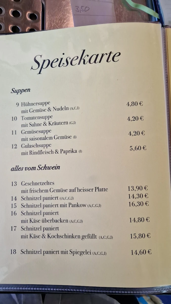 Speisekarte, Weißer Rettich