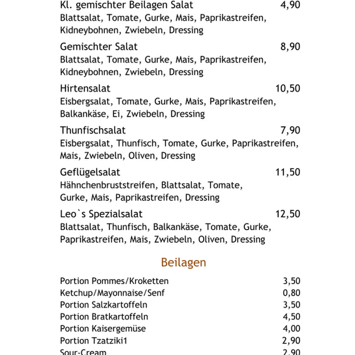 Speisekarte photo 1