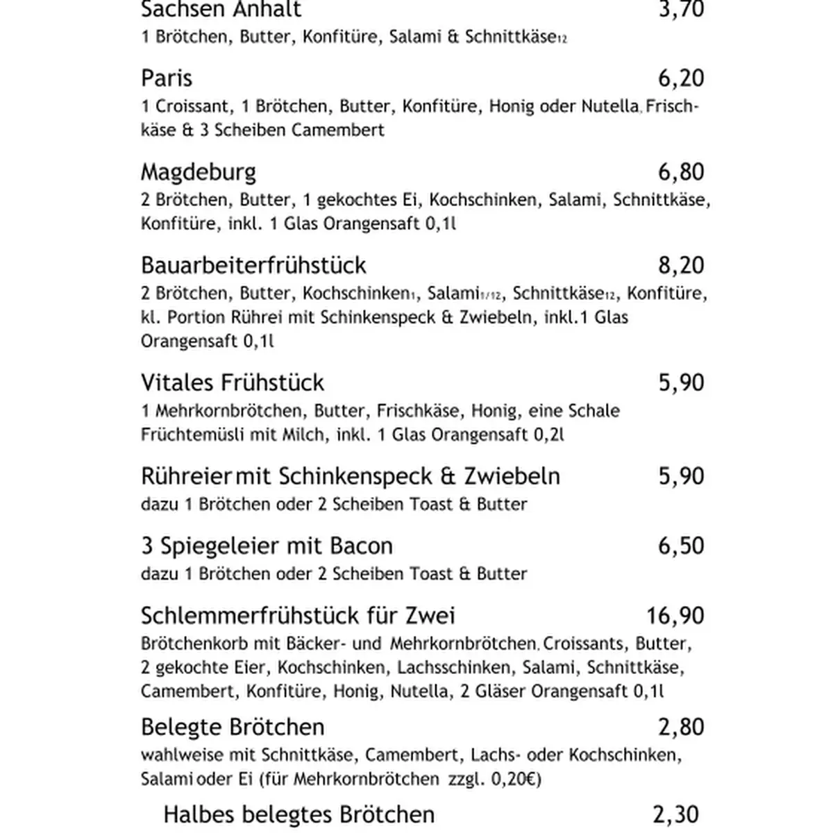 Speisekarte photo 5