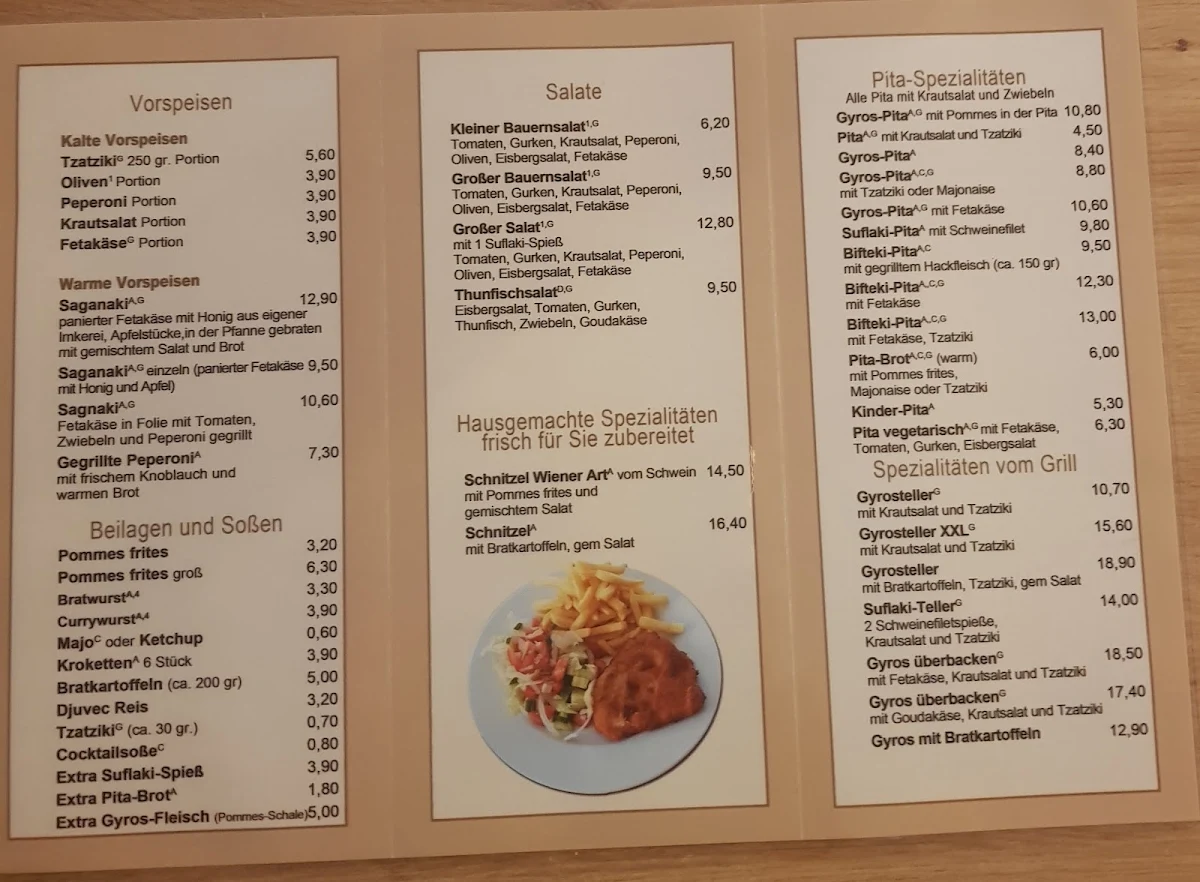 Speisekarte, Glapa Grill
