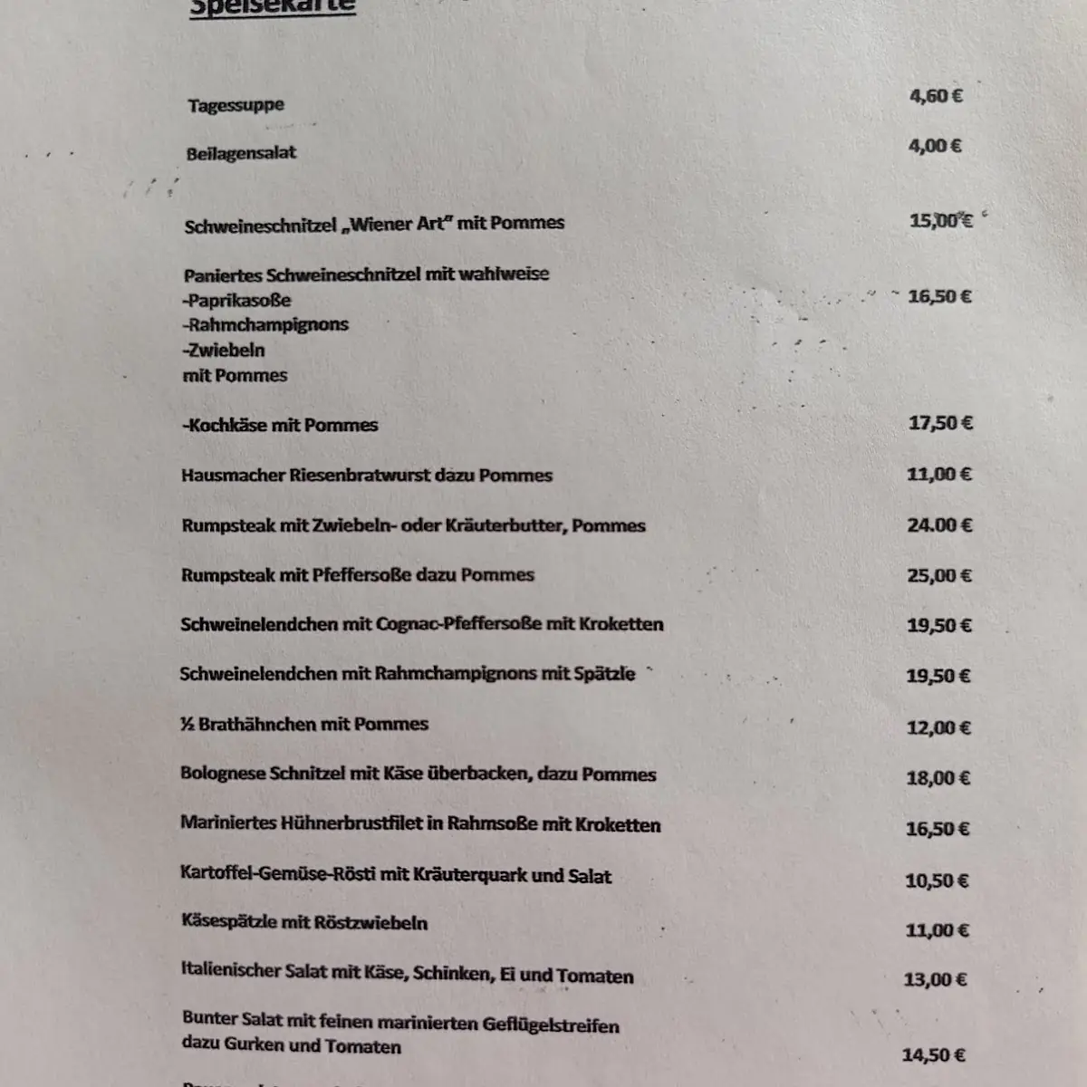 Speisekarte photo 1