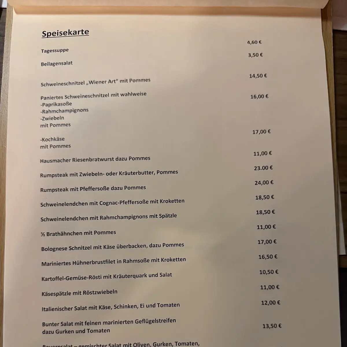 Speisekarte photo 2