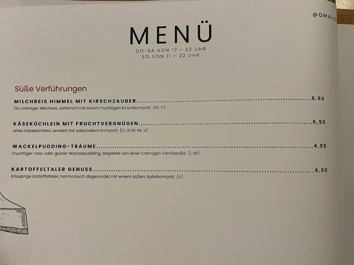 Speisekarte, Oma Lotte "Strauß" Wirtschaft - Andreas Strauß