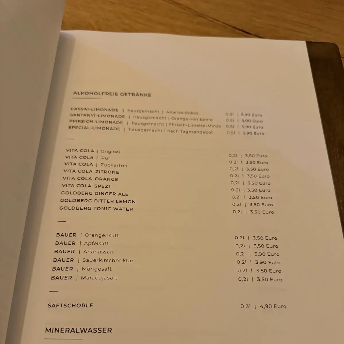 Speisekarte, Cassai