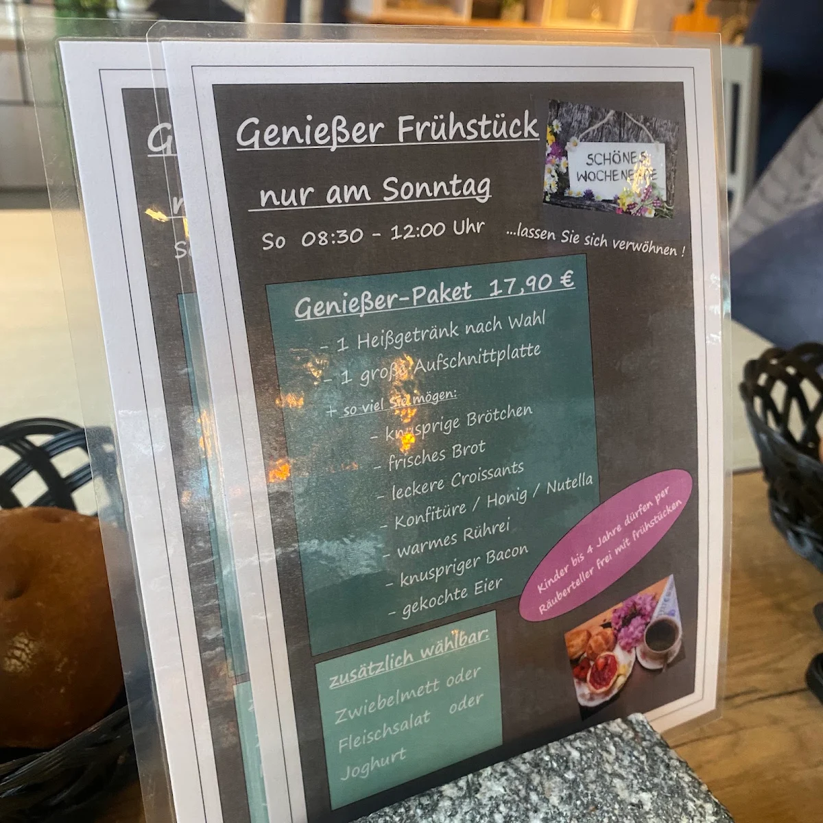 Speisekarte, Bäckerei Richter Hechthausen