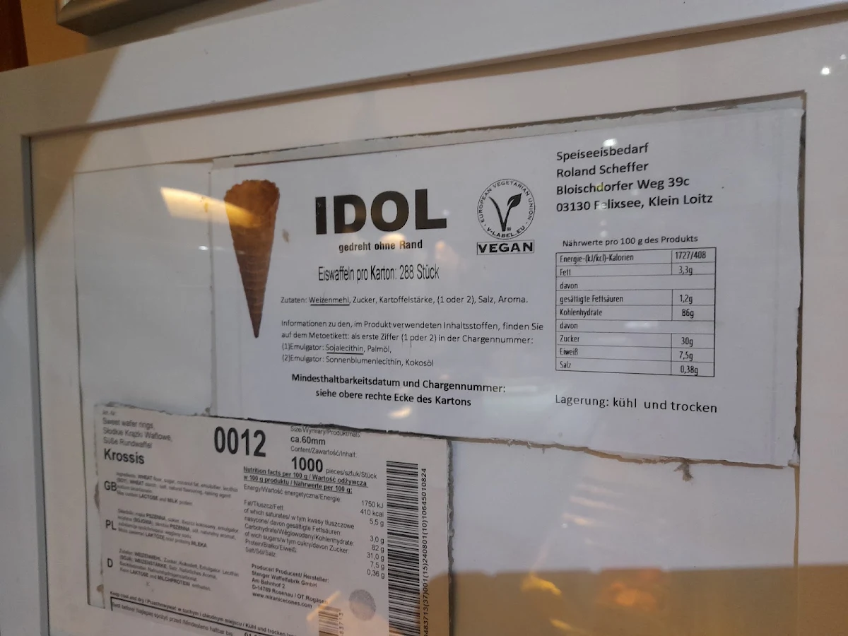 Speisekarte, Eis Café Dolce Vita