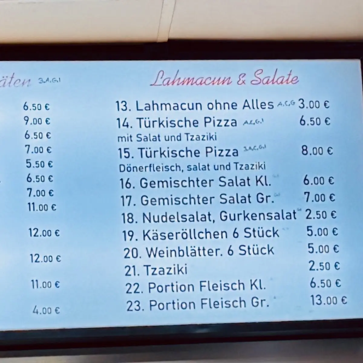 Speisekarte photo 2