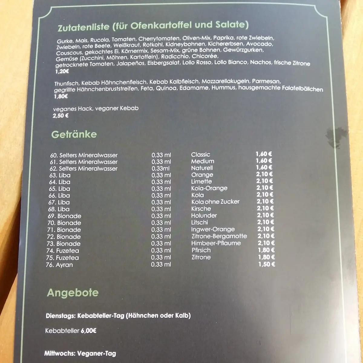Speisekarte photo 5