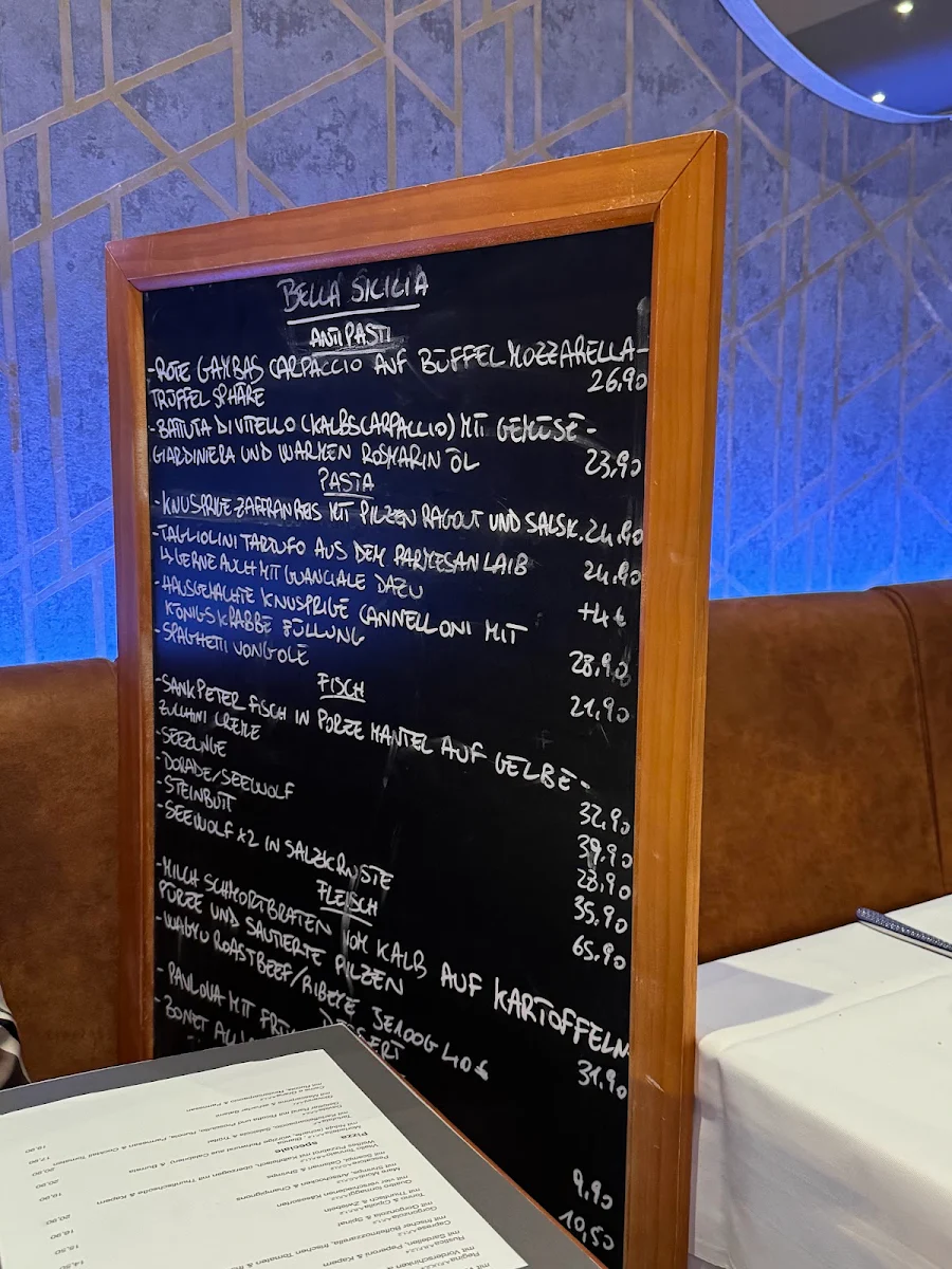Speisekarte, Restaurant Bella Sicilia