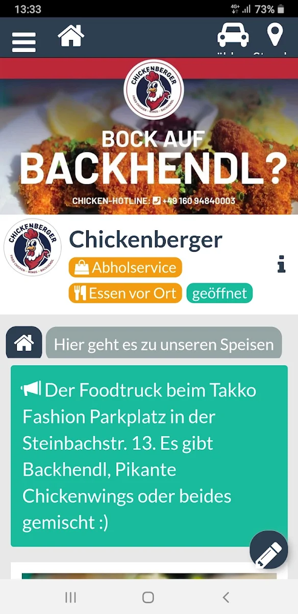 Speisekarte, Chickenberger