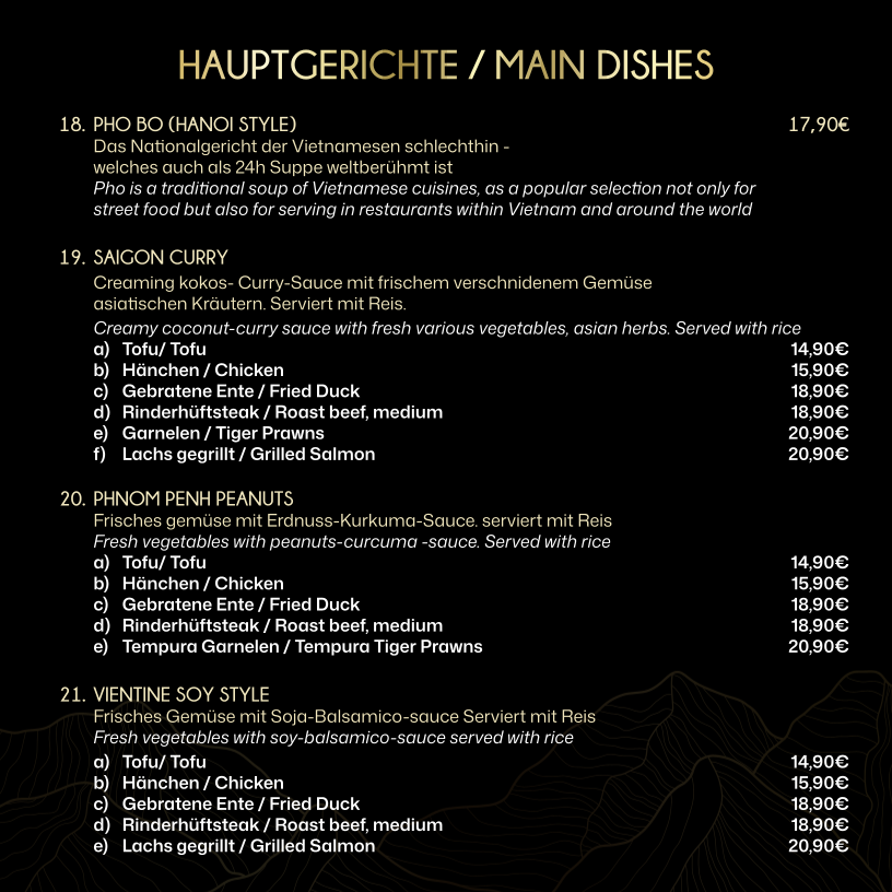 Speisekarte, Yuzu Restaurant