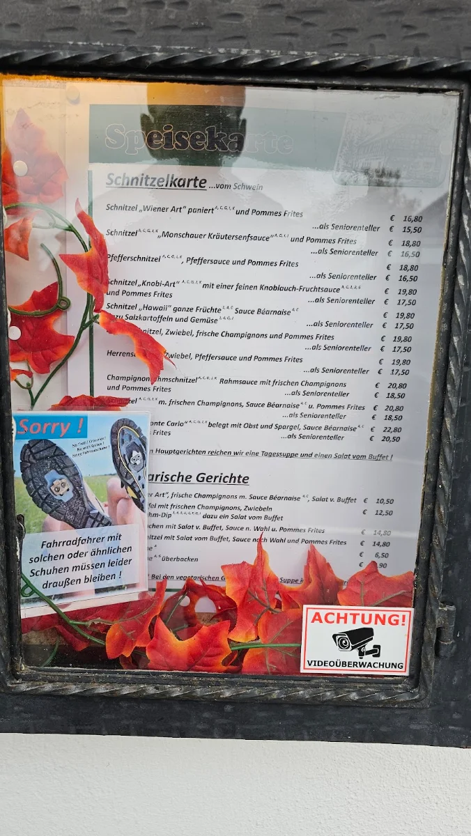 Speisekarte, Restaurant Haus Dedenborn