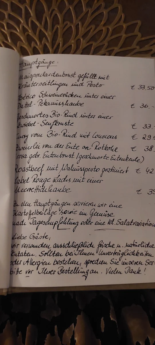 Speisekarte, Millé