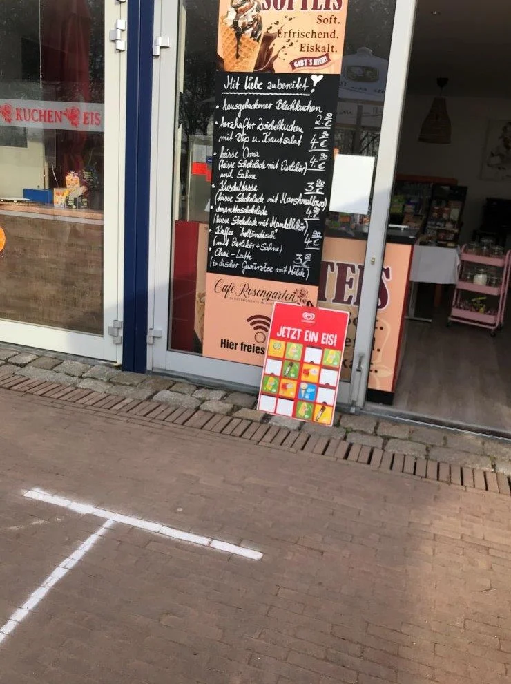 Speisekarte, Café Rosengarten
