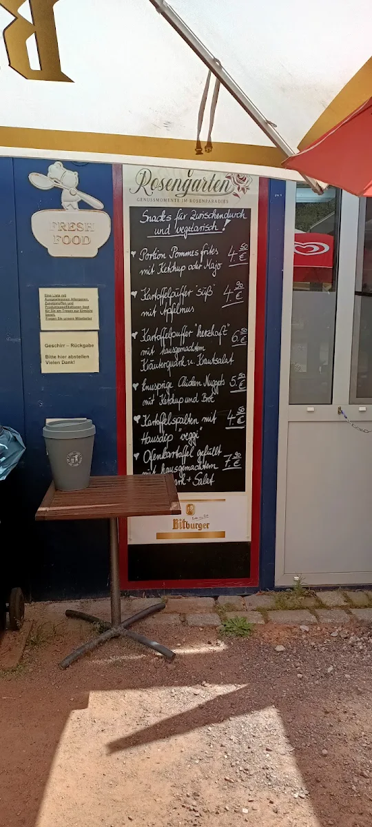 Speisekarte, Café Rosengarten