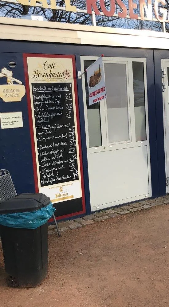 Speisekarte, Café Rosengarten