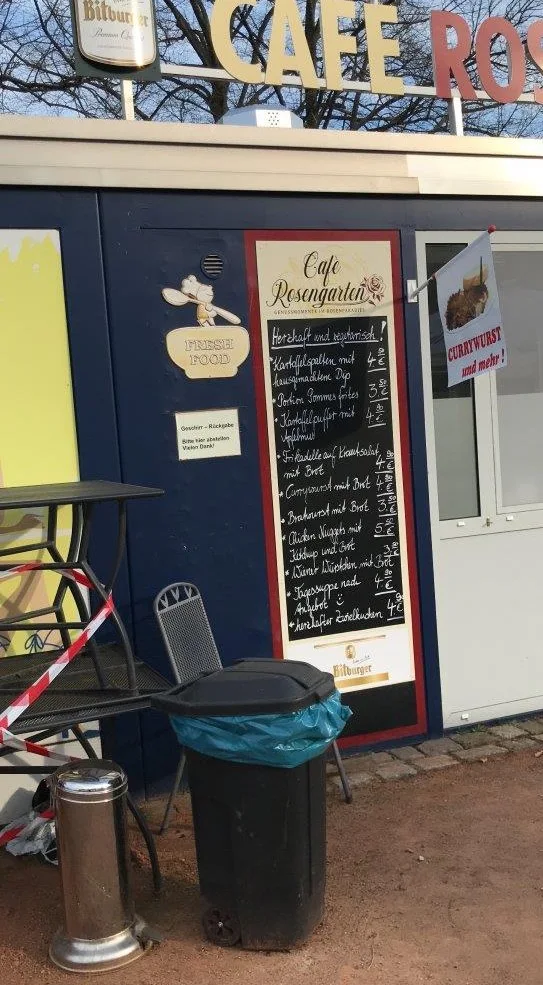 Speisekarte, Café Rosengarten