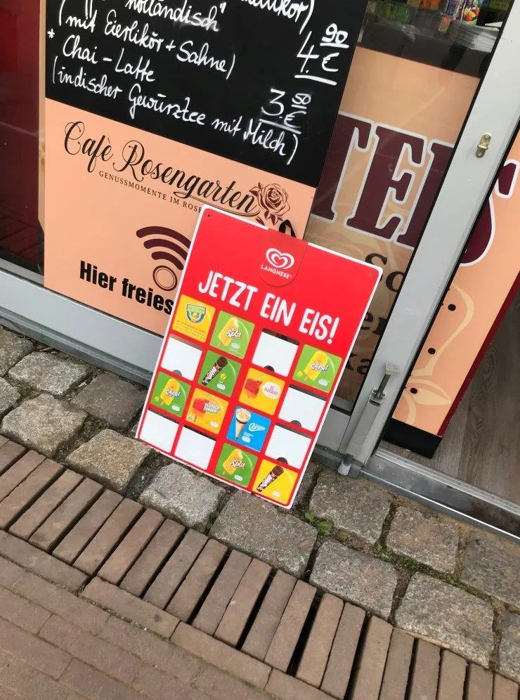 Speisekarte, Café Rosengarten
