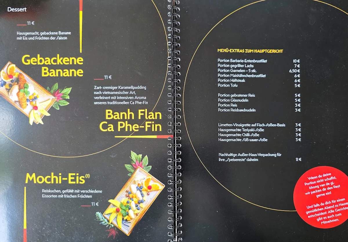 Speisekarte, Nam Dinh – Vietnam Authentic Cuisine