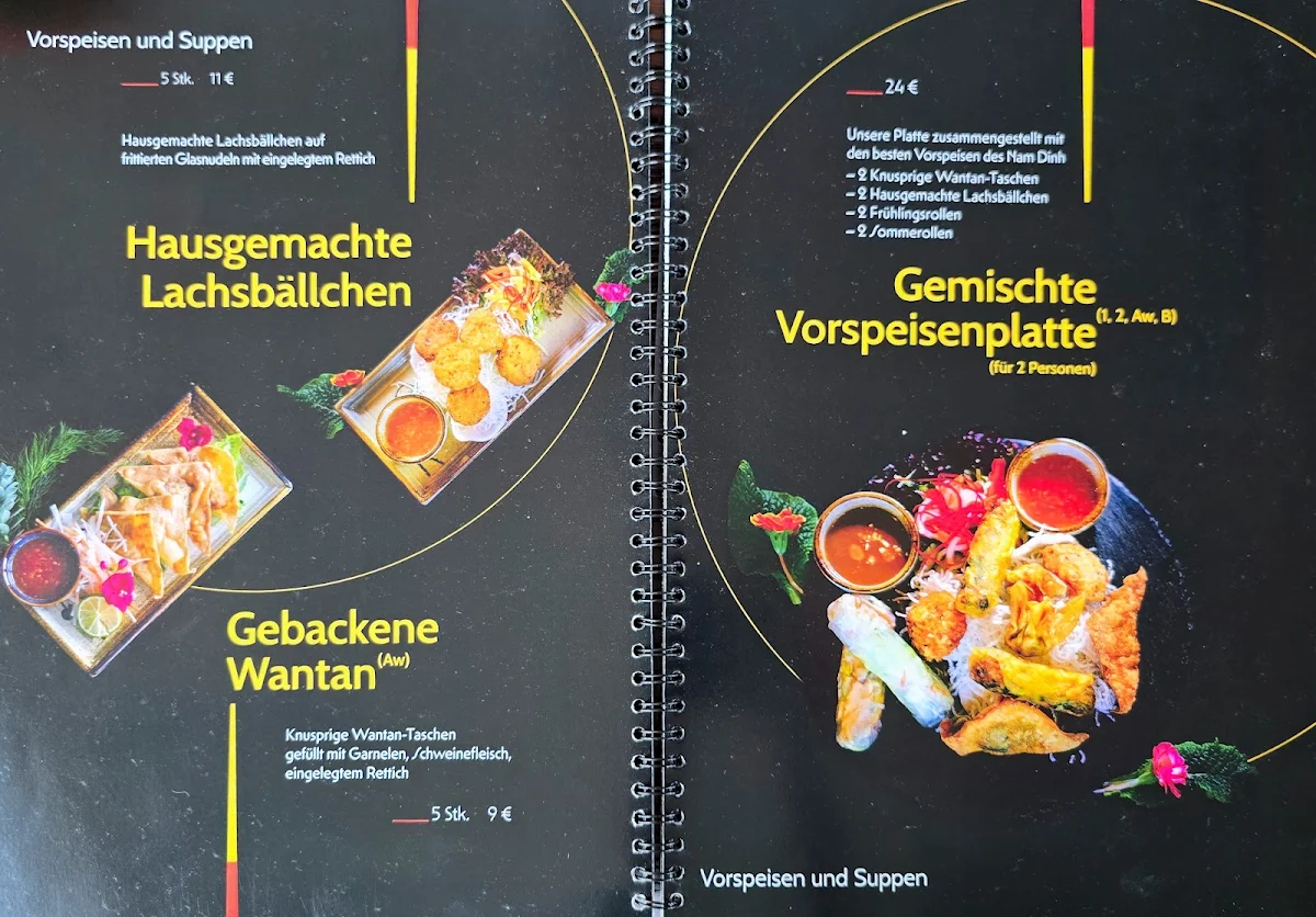 Speisekarte, Nam Dinh – Vietnam Authentic Cuisine