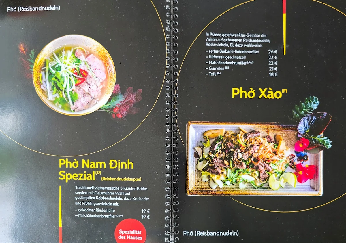 Speisekarte, Nam Dinh – Vietnam Authentic Cuisine