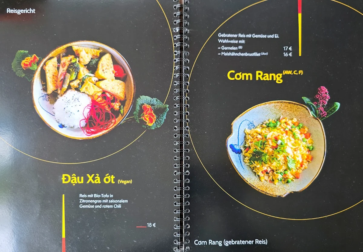 Speisekarte, Nam Dinh – Vietnam Authentic Cuisine