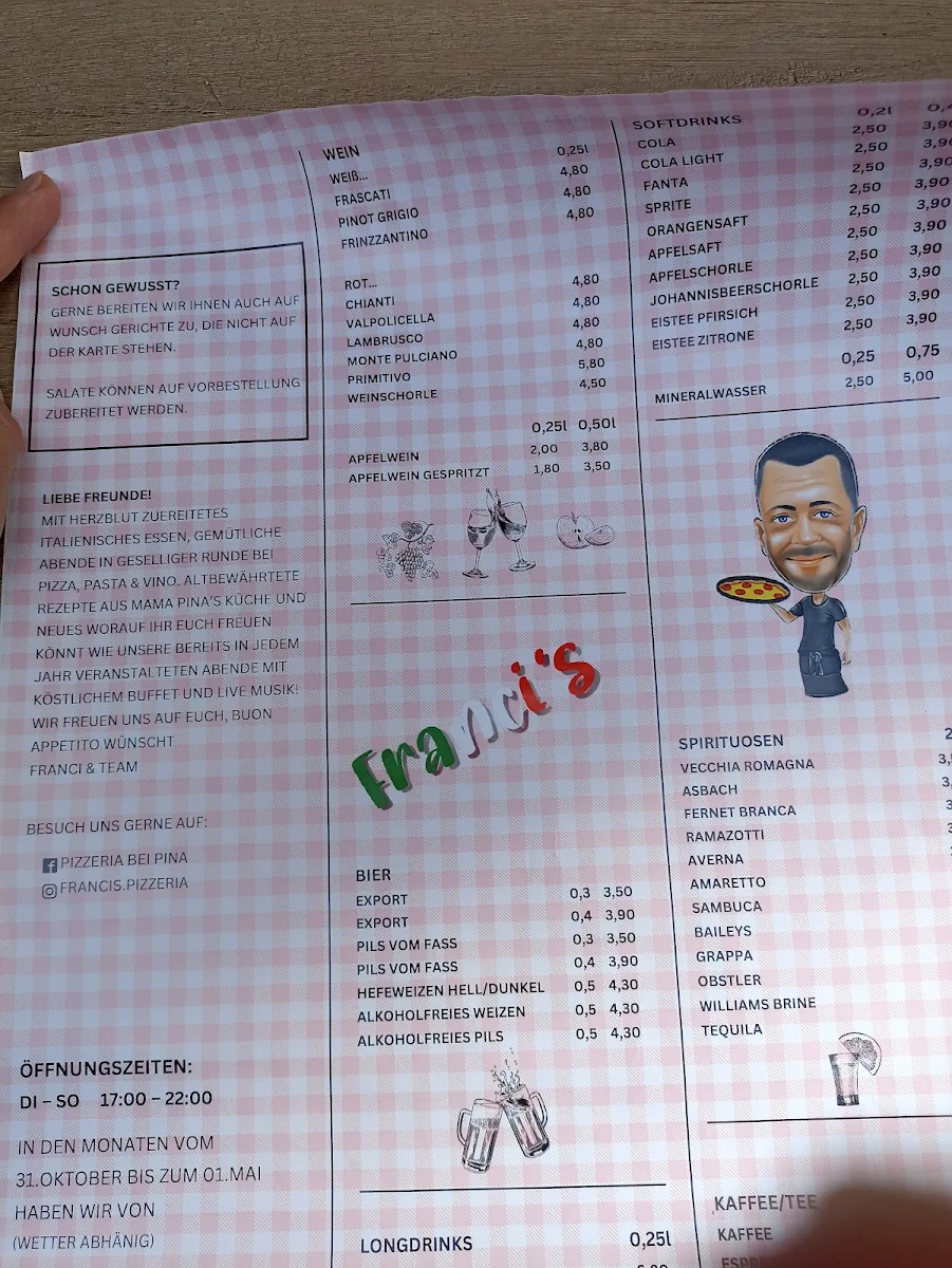 Speisekarte, Franci's