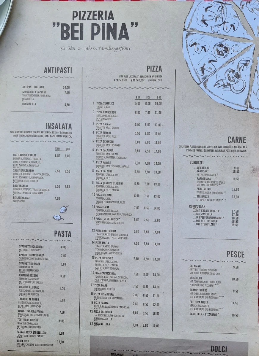 Speisekarte, Franci's