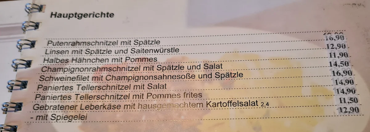 Speisekarte photo 2