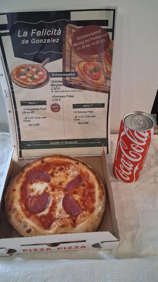 Speisekarte, Pizzeria La Felicità Da Gonzalez