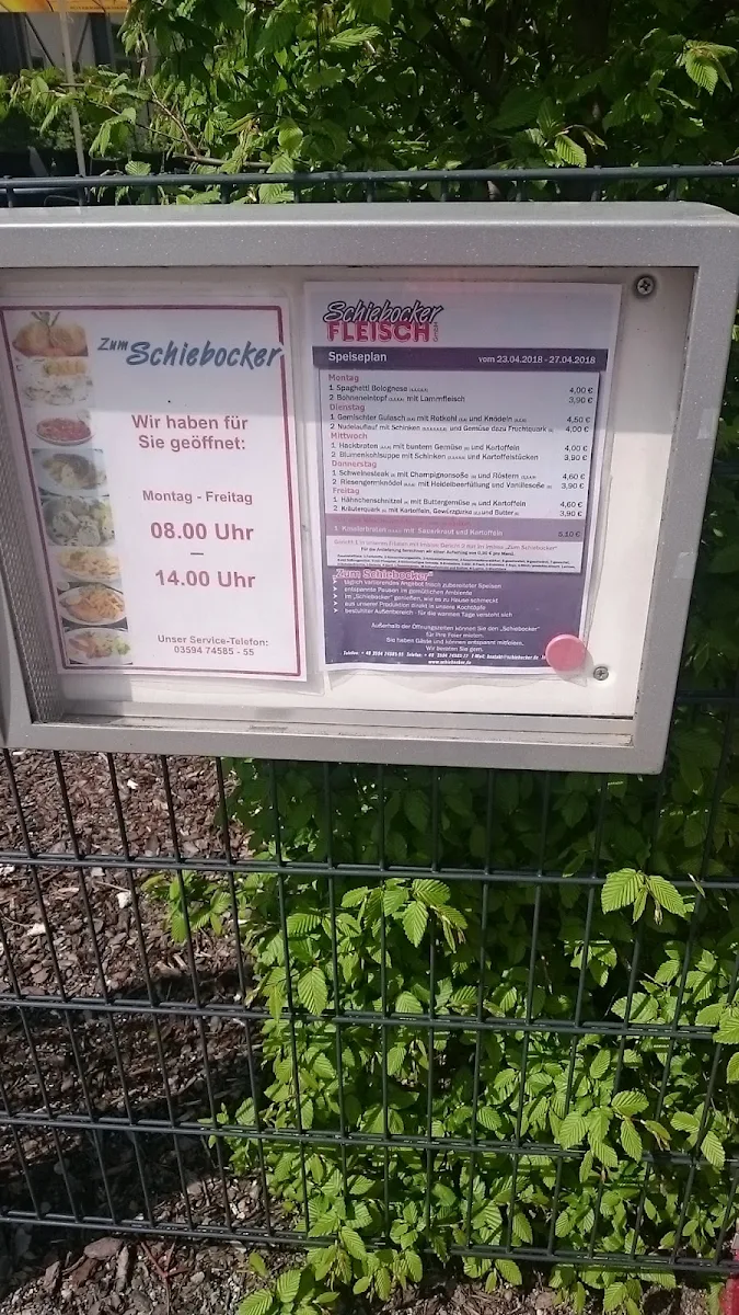 Speisekarte, Schiebocker Bistro