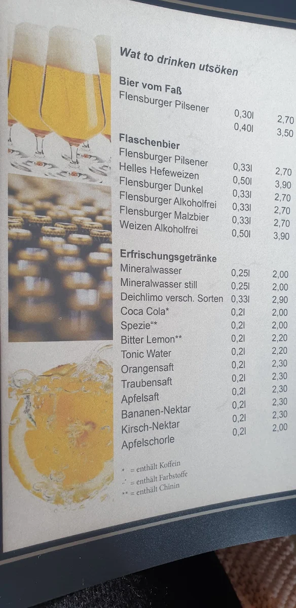 Speisekarte, Gaststätte Rasch - Annelie Rasch