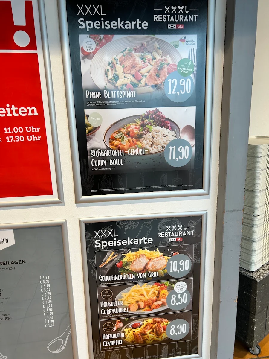Speisekarte, XXXL Restaurant Böblingen