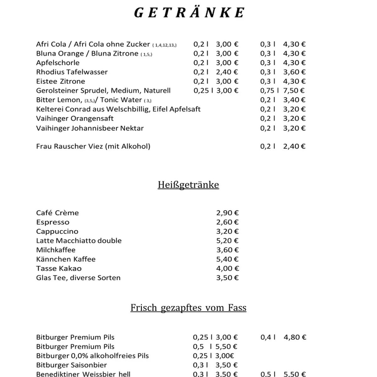 Speisekarte photo 1