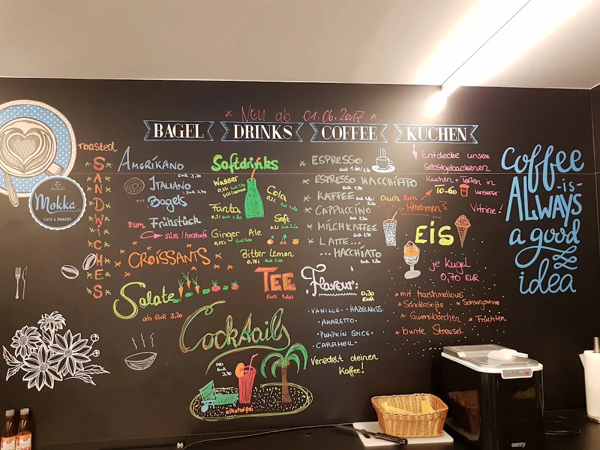 Speisekarte, Mokka - Café und Snacks
