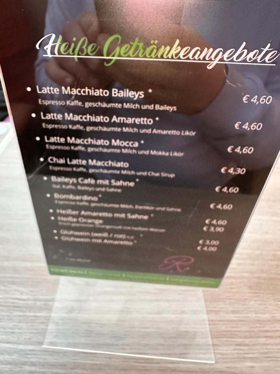 Speisekarte, Eiscafé und Pizzeria Rialto