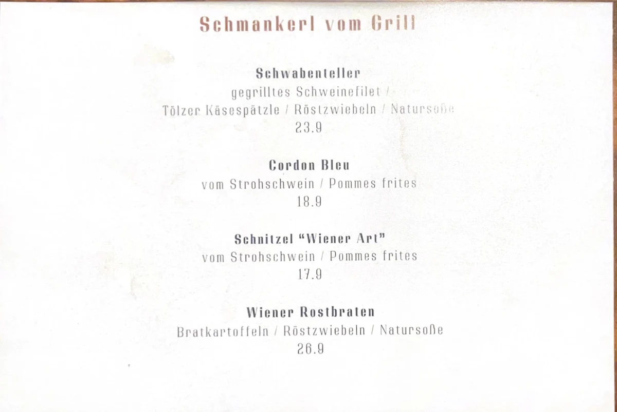 Speisekarte photo 1