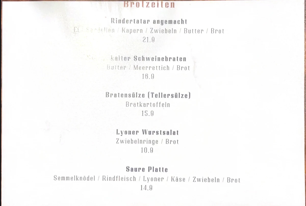Speisekarte photo 3