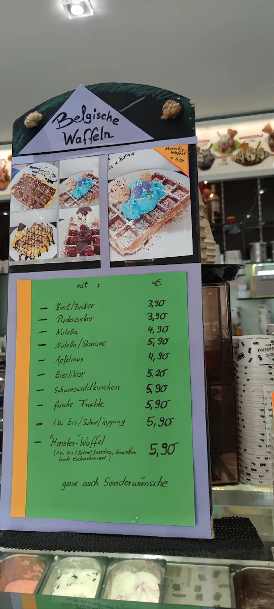 Speisekarte, Eiscafé Domino