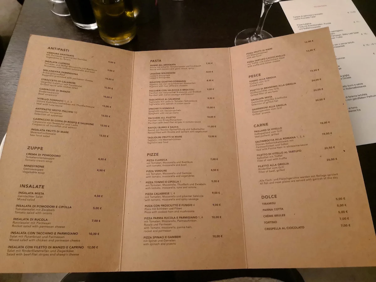 Speisekarte, Restaurant Italiani ( ma non troppo )