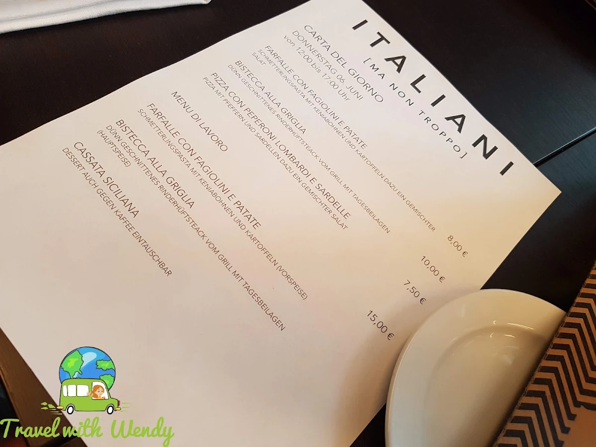 Speisekarte, Restaurant Italiani ( ma non troppo )
